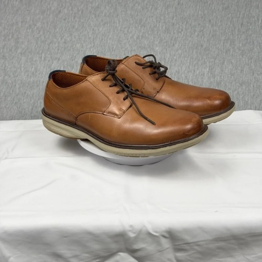 Nunn‎ Bush Kore Pro Mens 10W Cognac Leather Oxford Dress Shoes 84715-908